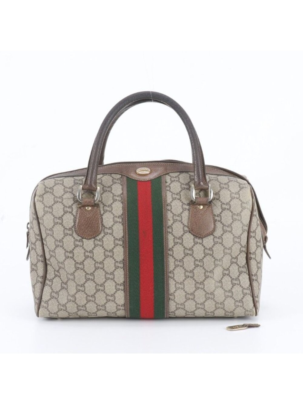 Gucci Vintage Sherry Line GG Plus Leather Tote Bag Mini Boston